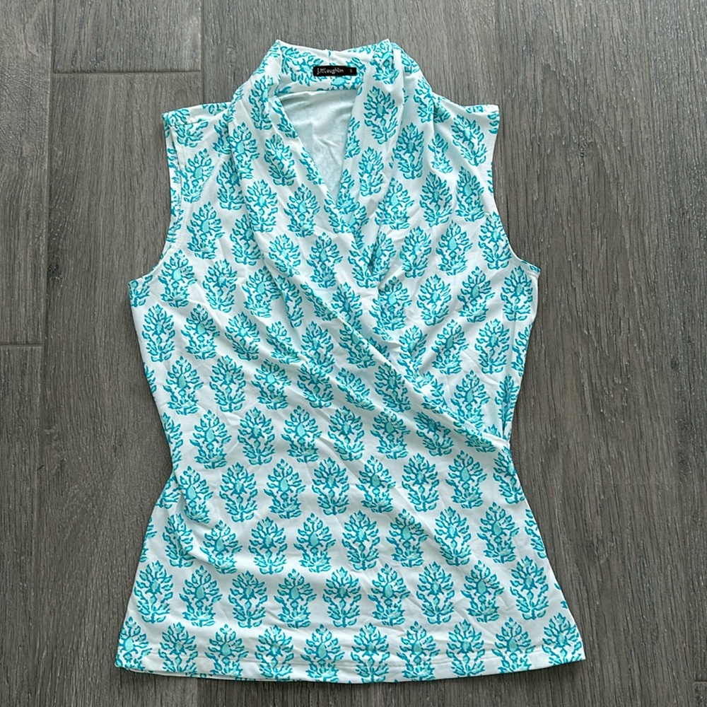 J. McLaughlin sleeveless faux wrap top
